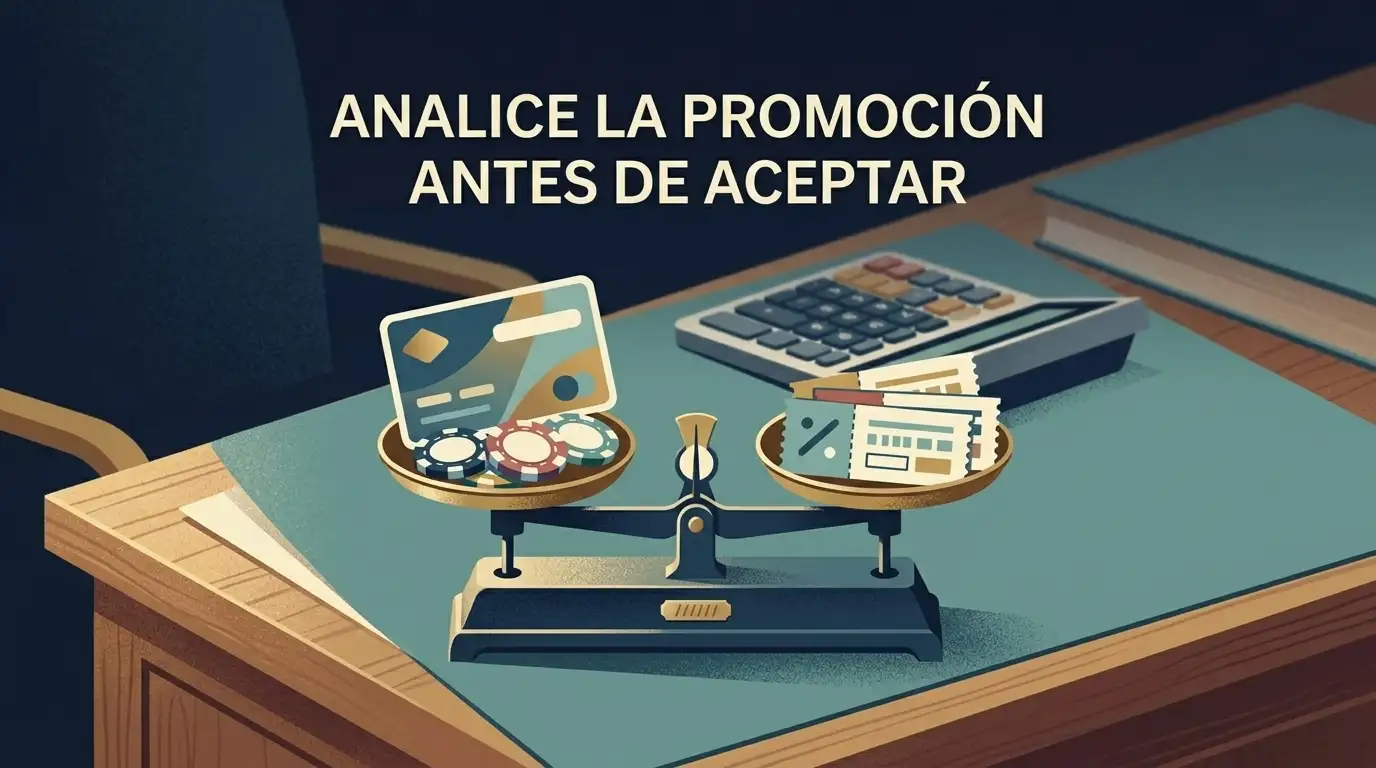 Ilustración editorial de fichas, una calculadora y tarjetas con códigos promocionales sin marcas ni logotipos